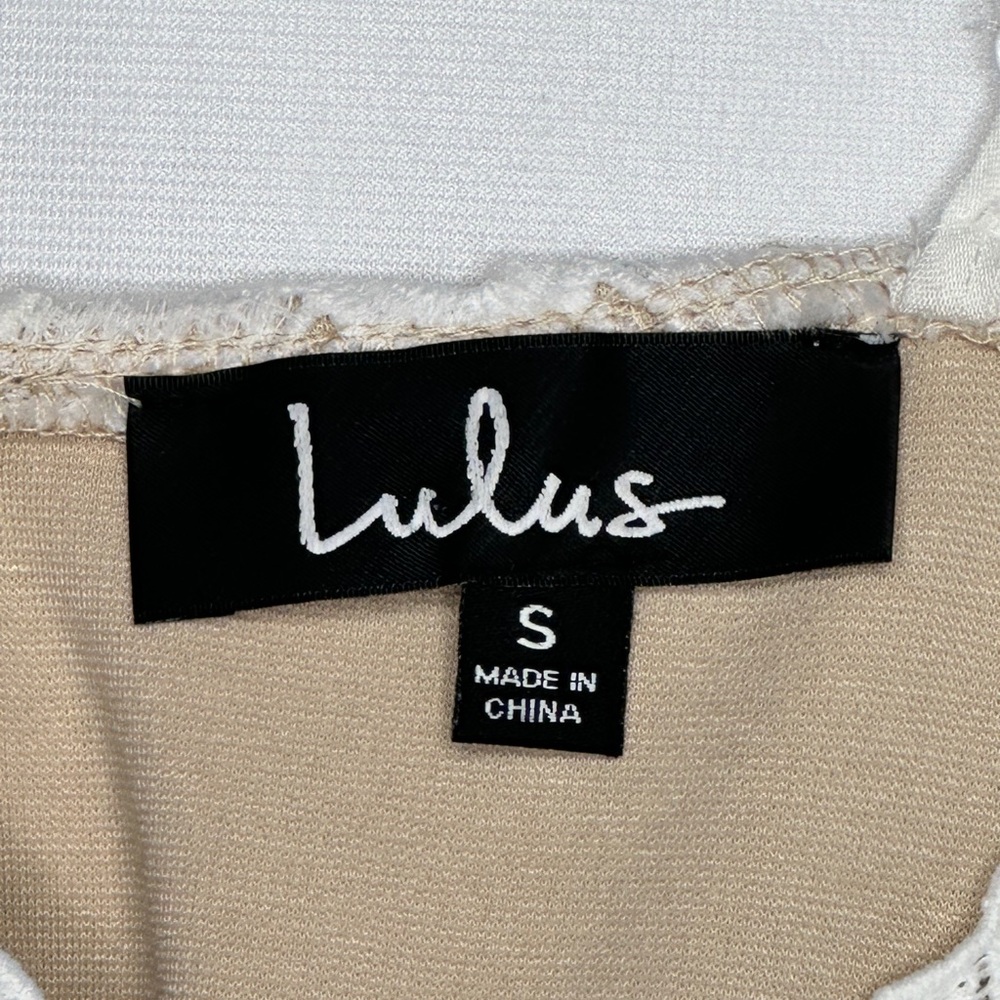 Lulu’s Sway NWT Away Dress White Crocheted Lace Adjustable Straps Engagement SzS - Picture 5 of 9